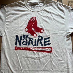 Men's Boston Red Sox White Naughty by Nature Baseball T-Shirt Size Large